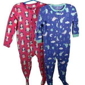 Footed One-Piece Pajamas Carter's & Child of Mine Girls 2T